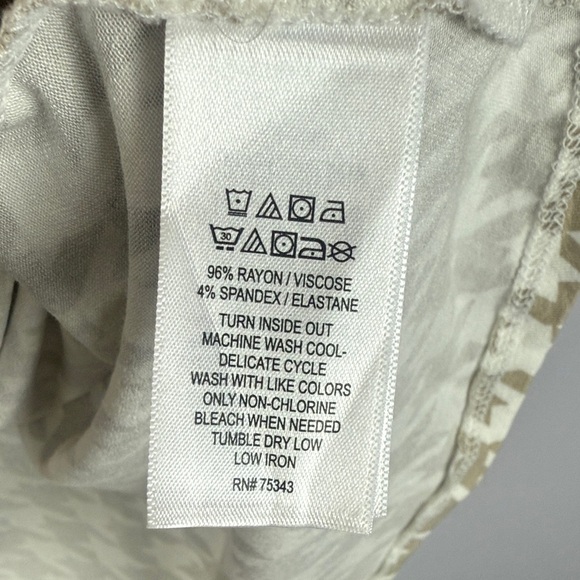 Cynthia Rowley Casual Tan & White Houndstooth Split Neck Tunic 1X Tank Top - Picture 7 of 8